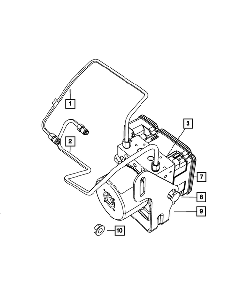 Hydraulic Control Unit, Brake Tubes and Hoses for 2009 Jeep Grand Cherokee #2