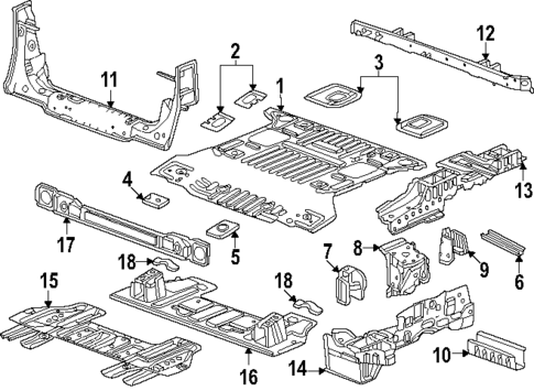 Rear Floor & Rails for 2025 GMC Hummer EV SUV #0