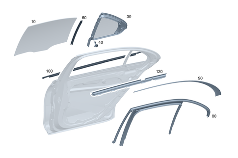 Rear Door Window System for 2014 Mercedes-Benz C63 AMG #0