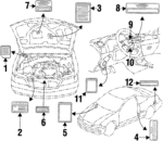 38253SY8A01 - Body: Fuse Box Label for Acura Image