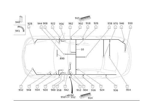 Frame Floor System Main Wiring Harness for 2013 Mercedes-Benz C250 #0