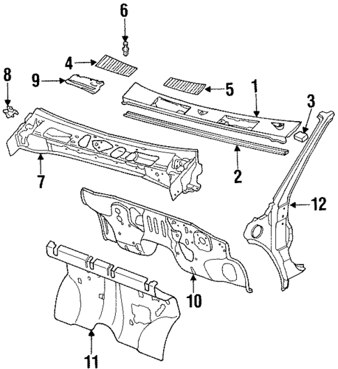 Cowl for 1996 Nissan Pickup #0