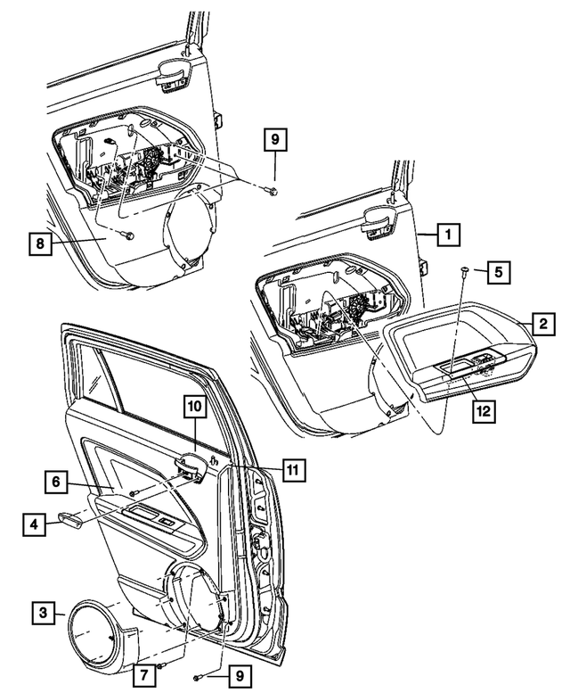 1AA25DK2AB - Interior Trim: Rear Door Bolster, Left for Mopar Image