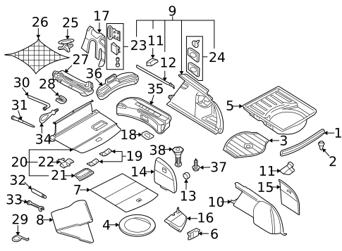 Interior Trim - Rear Body for 2007 Audi A4 Quattro #0