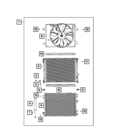 Radiator and Related Parts; Charge Air Cooler for 2015 Dodge Challenger #3