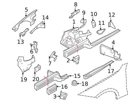 Structural Components & Rails for 2009 BMW 335d #0