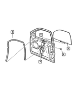 55360375AB - Doors and Related Parts: Front Door Glass, Left for Jeep: Liberty Image