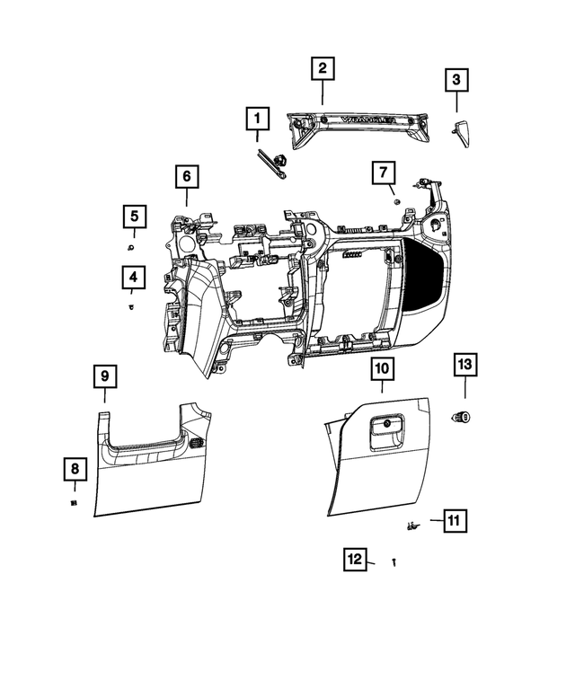 68473925AA - Interior Trim: Glove Box Door Bumper for Mopar Image image