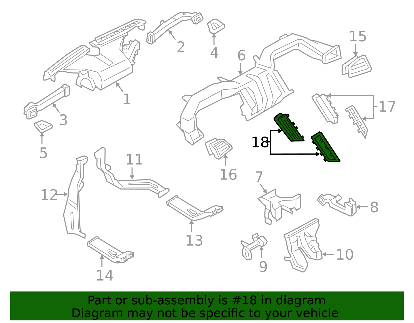 2015-2024 Ford Edge Dashboard Air Vent EM2Z-19893-AG | OEM Parts Online