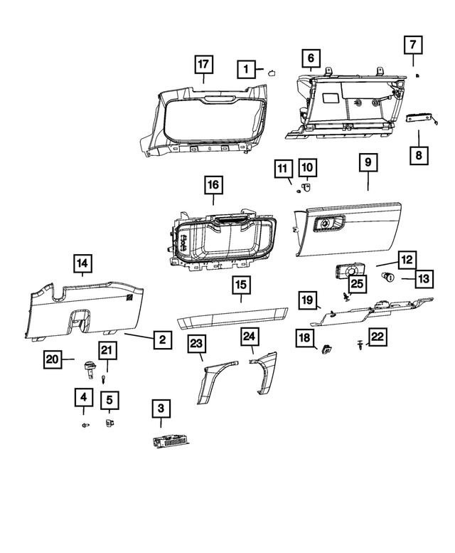 6GU121DMAH - : Instrument Panel Drawer for Mopar Image