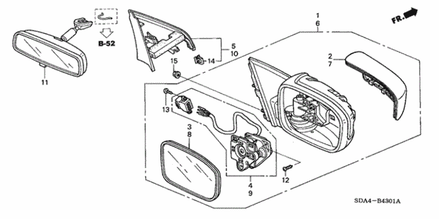Mirror (Remote Control) for 2003 Honda Accord #0