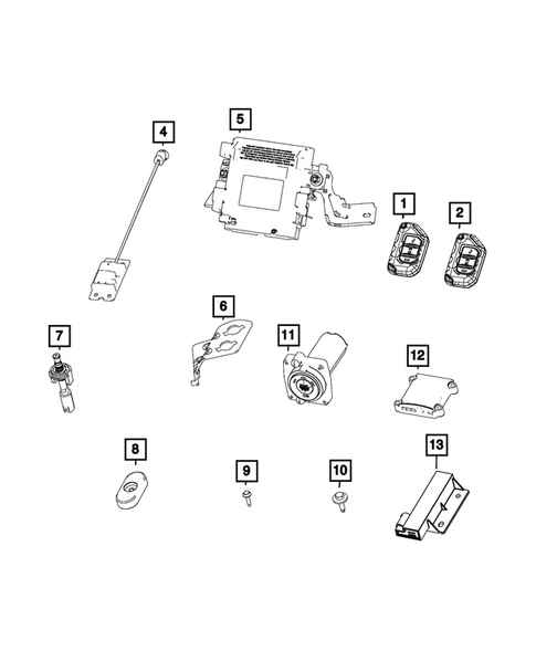 Keys, Modules and Engine Controllers for 2019 Jeep Wrangler #0