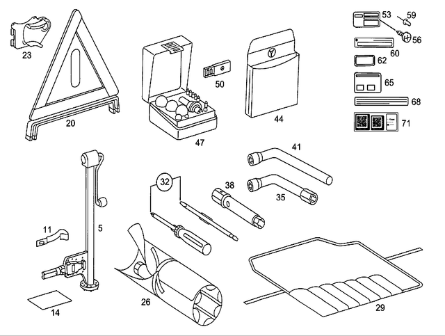 1405840101 - Tools An Accessories: Identification Plate for Mercedes-Benz: 190D, 190E, 260E, 300E, 300SE, 300TE, 400E, 400SEL, 500E, 500SEC, 500SEL, 500SL, 560SEC, 560SEL, 600SEL, 600SL, C220, C230, C280, C43 AMG, CL500, E420, E430, S55 AMG, SL320 Image image