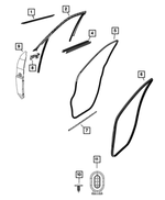 68439675AG - Doors, Door Mirrors and Related Parts: Front Door Glass Run, Left for Mopar Image