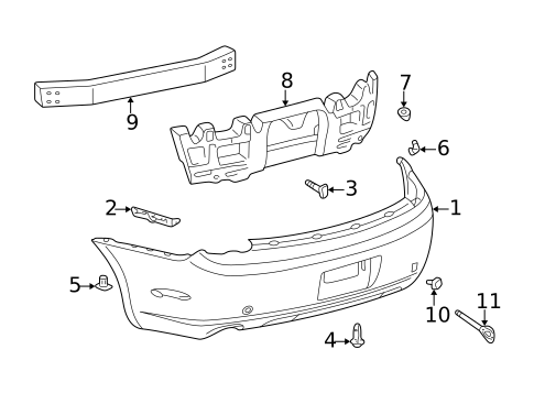 Bumper & Components - Rear for 2009 Lexus SC430 #0