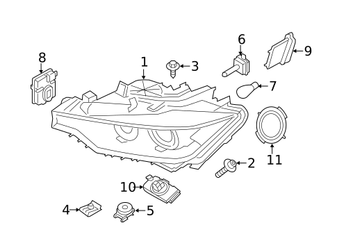 Headlamp Components for 2015 BMW 328i GT xDrive #1