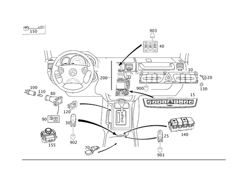 Switch in Instrument Panel and Center Console for 2014 Mercedes-Benz G550 #0