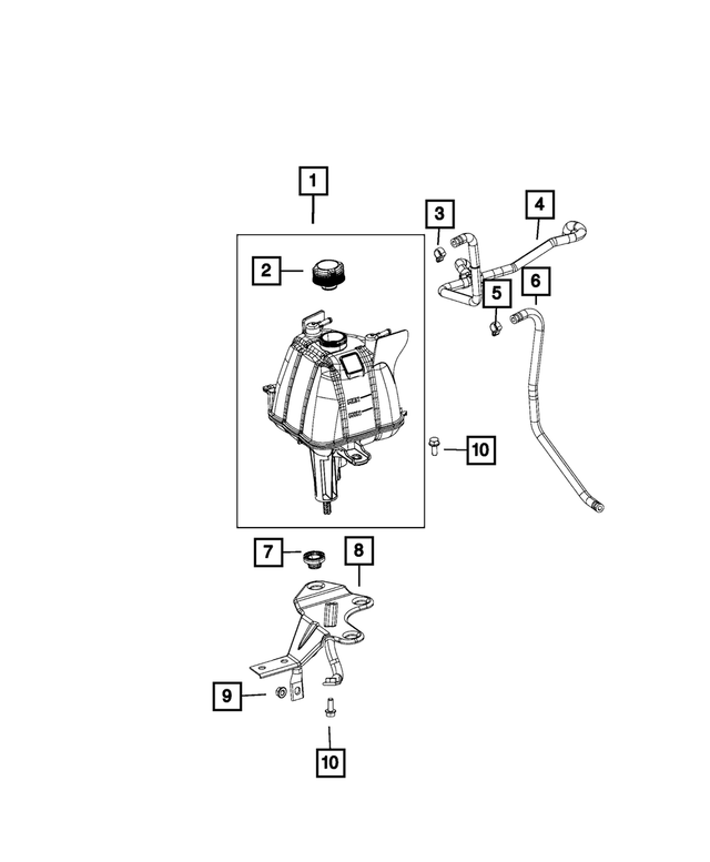52014881AA - : Coolant Recovery Bottle Bracket for Mopar Image