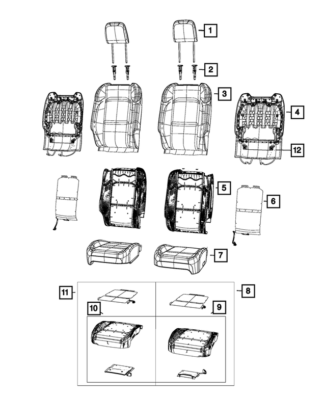 6PW73TX7AE - : Front Seat Back Cover, Left for Mopar Image