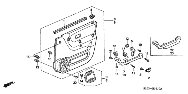 Front Door Lining for 2000 Honda CR-V #0