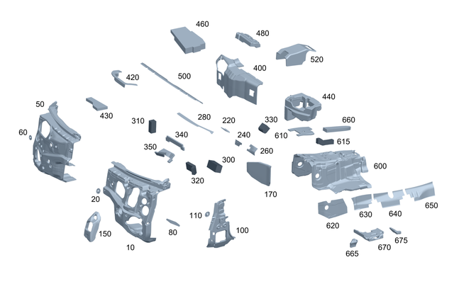 2236829302 - : Dampening, Roof Frame for Mercedes-Benz Image