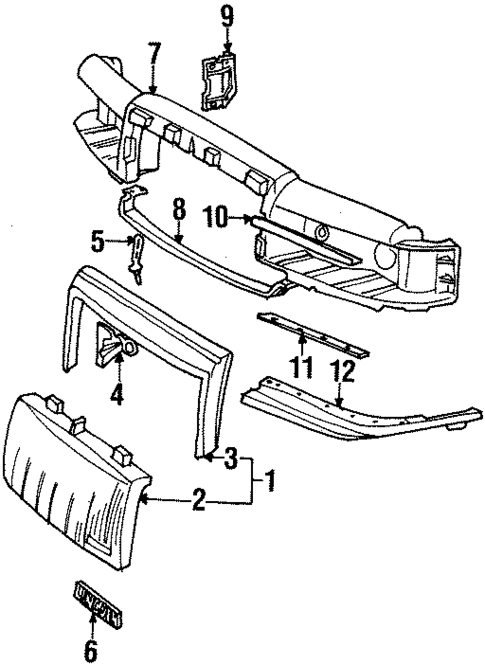 Grille & Components for 1992 Lincoln Town Car #0