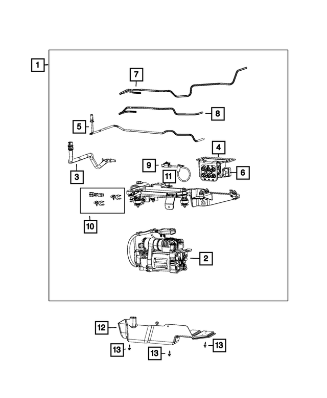 « 4877128AF – Front Suspension : Suspension Pneumatique Ensemble Compresseur pour Mopar Image »