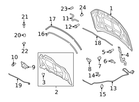 Hood & Components for 2012 Ford Fusion #0