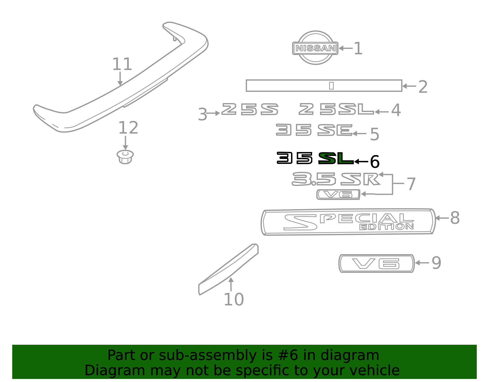 5/30売却済I様ありがとうございました 84896-ZX00A - High-Quality Deck Lid Emblem for 2010 Nissan Altima