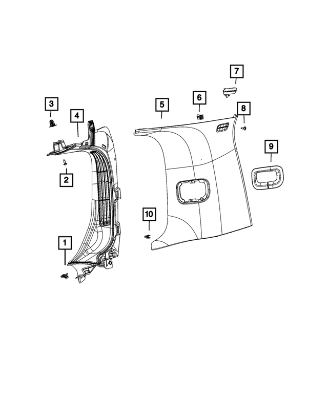 « 6LF53WA6AD –  : Montant D Supérieur Extension, Côté Gauche pour Mopar Image »