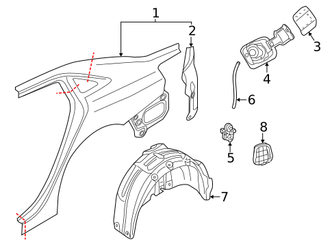 Fuel Door for 2023 Audi A3 Quattro #0