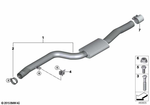 18308635872 - Exhaust System: Front Muffler for BMW: 740i, 740iX Image image