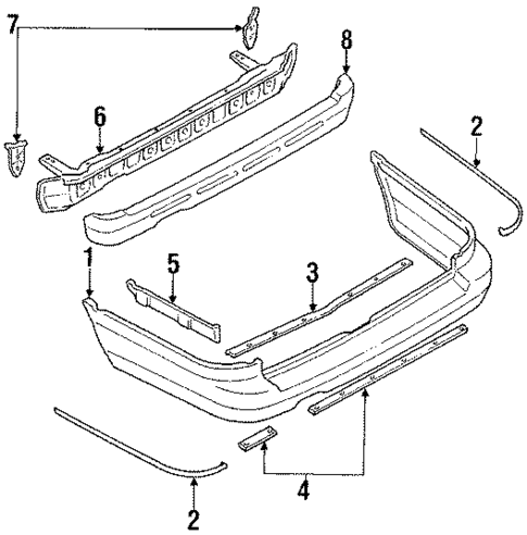 Bumper & Components - Rear for 1993 Subaru Legacy #1
