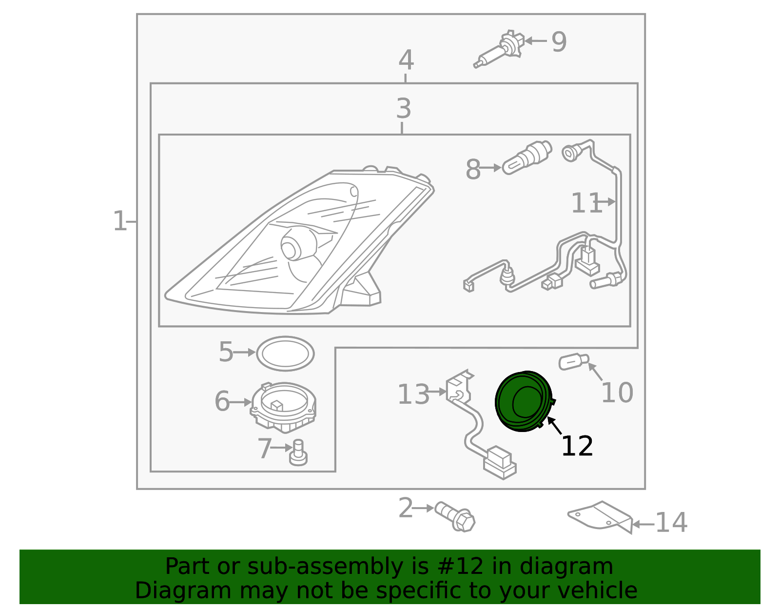 Genuine Headlamp Cover (350Z) - 26029-CF40A | NissanParts.cc