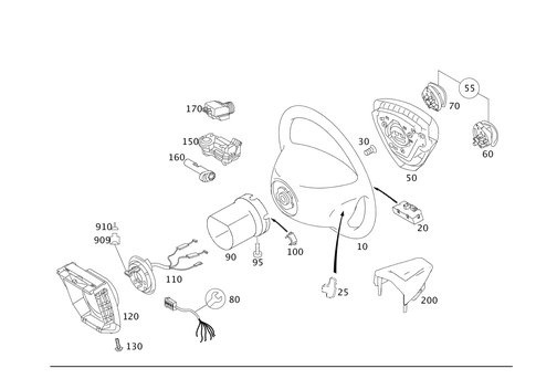 Steering Wheel and Steering Wheel Lock for 2007 Mercedes-Benz SLK280 #0