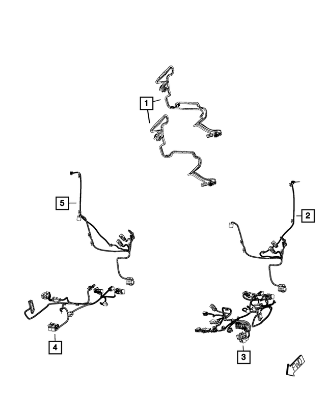 68362011AA - Electrical: Seat Back Wiring for Mopar Image image