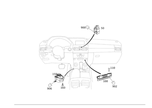 Switch in Instrument Panel and Center Console for 2014 Mercedes-Benz GLK250 #0