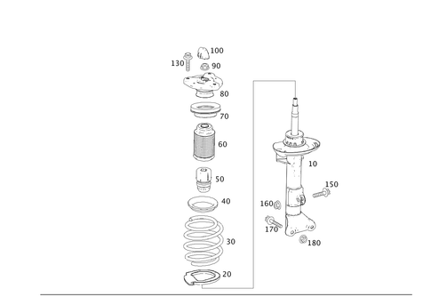Front Suspension Strut and Suspension Strut Mount for 2008 Mercedes-Benz C350 #0