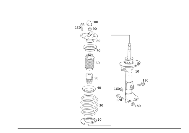 2043233400 - Springs, Suspension and Hydraulic Components: Shock-Absorber Strut for Mercedes-Benz: C250, C300, C350 Image image