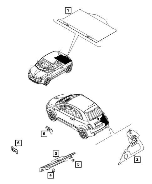 Panels - Moldings - Scuff Plates, Pillar, Cowl, 1/4 Panel Trim and Cargo Covers for 2024 Fiat 500E #2