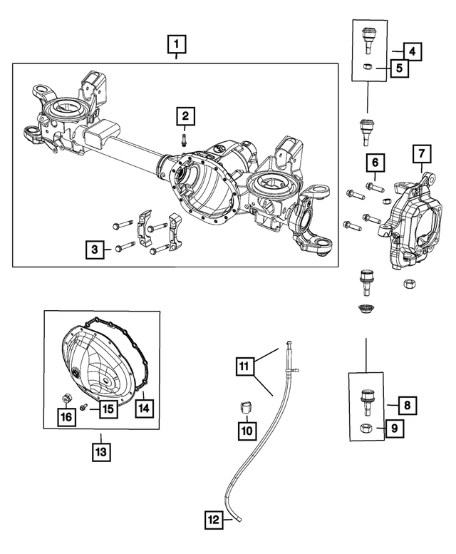 « 68238606AC – Front Axle; American Axle 235 MM Single Rear Wheel; Differential and Drive Line : Essieu Carter pour Mopar Image »