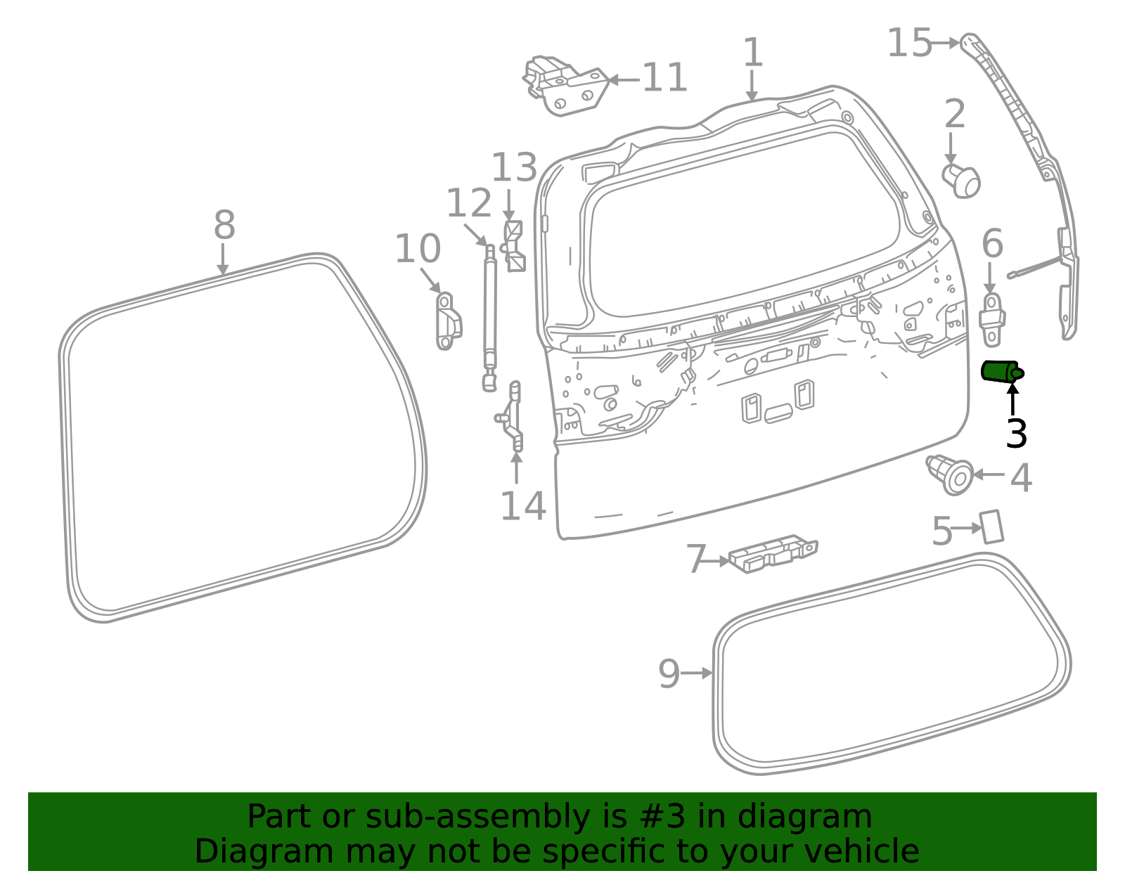 2023-2025 Toyota Sequoia Lift-Gate Stop Bumper 69478-48020