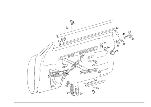 Window Regulator for 1989 Mercedes-Benz 300CE #1