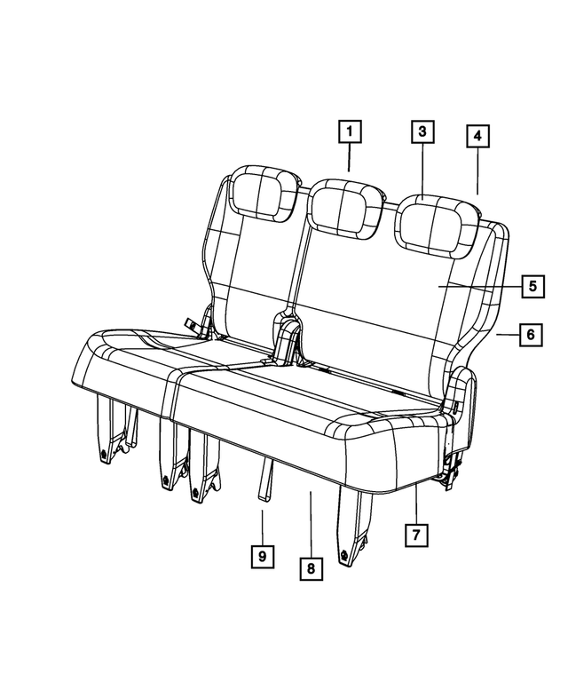 1US95DX9AB - Interior Trim: Third Row Headrest for Mopar Image