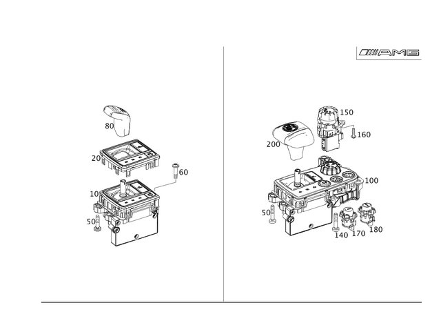 2312670200 - MB Automatic Transmission: Center Gearshift for Mercedes-Benz: G550 4x4, SL400, SL450, SL550, SLC300, SLC43 AMG, SLK250, SLK300, SLK350, SLK55 AMG Image image