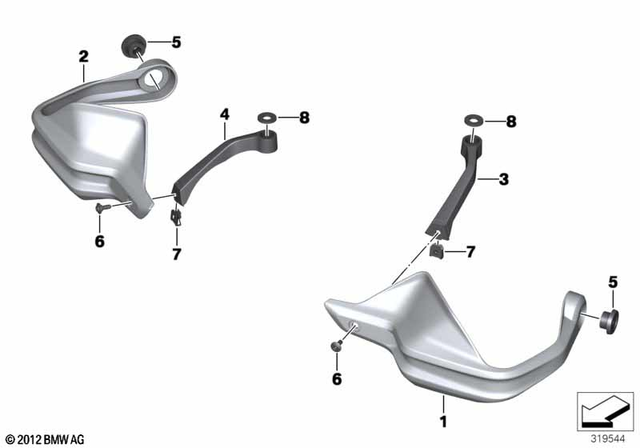 46638523431 - Frame and Mounting Parts: Hand Protector Left - Schwarz for BMW-Motorrad Image