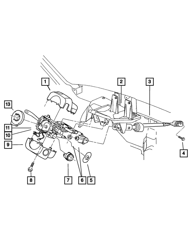 4897820AB - : Steering Column for Jeep: Cherokee Image