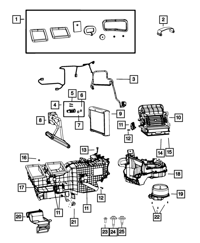4874425 - Air Conditioners and Heaters: Spring Clip for Chrysler: 200 | Dodge: Avenger, Journey, Ram 1500, Ram 2500, Ram 3500, Viper | Jeep: Compass, Patriot, Wrangler, Wrangler JK | Ram: 1500, 1500 Classic, 2500, 3500, ProMaster 1500, ProMaster 2500, ProMaster 3500 Image