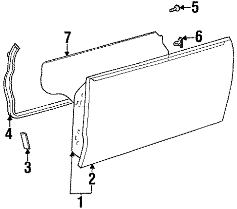 Door & Components for 1997 Toyota Paseo #1