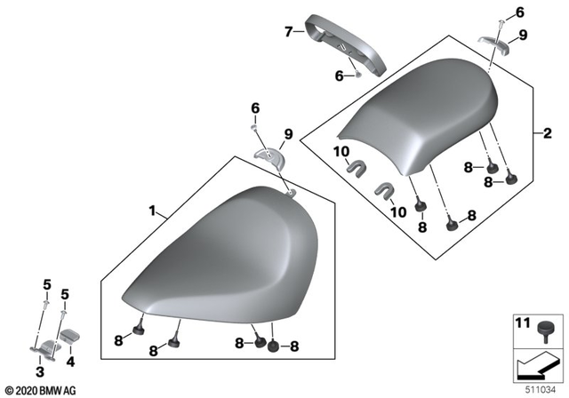 52538402062 - : Driver Seat, Black for BMW-Motorrad Image